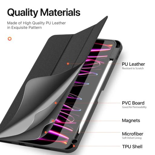 Dux Ducis Domo Apple iPad 10.9", iPad 11" tok, fekete