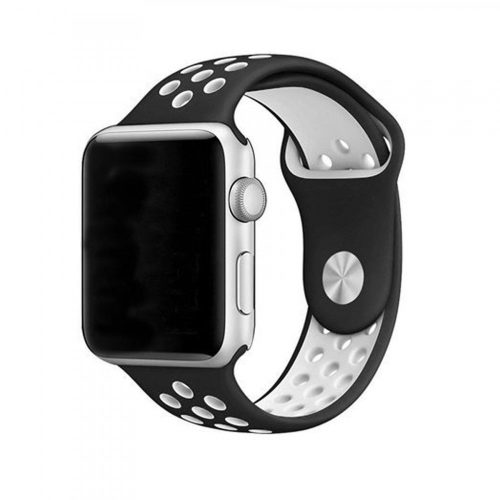 Apple Watch FEKETE / FEHÉR lélegző sportszíj 38 / 40 / 41 mm