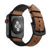 Apple Watch 42 / 44 / 45 / 49 mm bőr / szilikon szíj BARNA