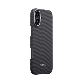   Pitaka ULTRA-SLIM tok Black/Grey Twill Apple iPhone 16 Plus készülékhez - MagSafe rögzítéssel (KI1601MA)