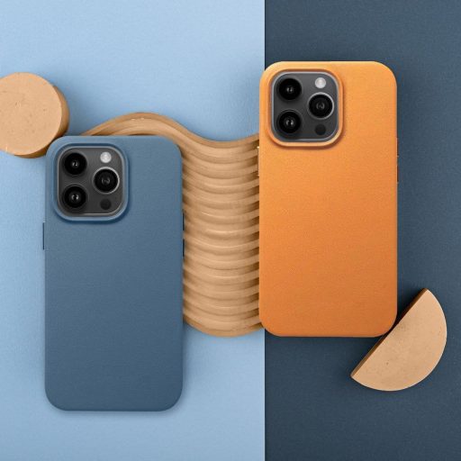 Leather Mag Bőr telefon tok, hátlap iPhone 14 Pro NARANCS