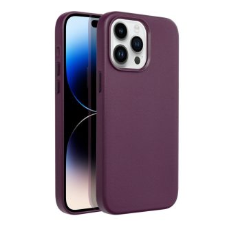 Leather Mag Bőr telefon tok, hátlap iPhone 15 Plus LILA