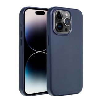 Leather Mag Bőr telefon tok, hátlap iPhone 15 Plus KÉK