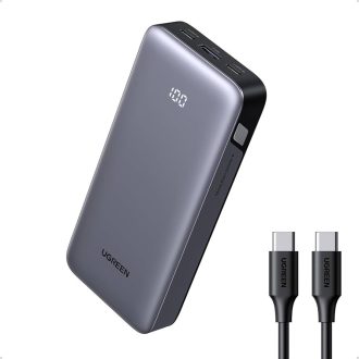   Ugreen 30W PowerBank külső akkumulátor szürke, 20.000mAh, 2x Type-C + USB-A