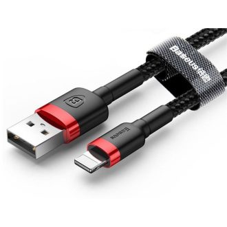   Baseus Cafule Lightning - USB-A adatkábel, 1m, fekete erősített