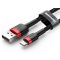 Baseus Cafule Lightning - USB-A adatkábel, 1m, fekete erősített