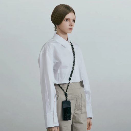M.Craftsman Rozsdamentes acél Telefon tartó vállpánt Cross-Body Golden Black