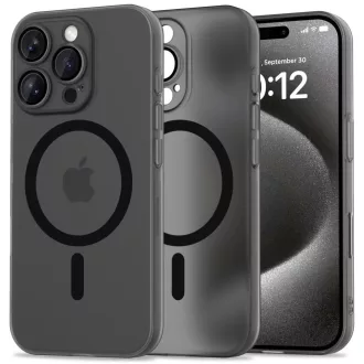   Tech-Protect Slim fekete matt Magsafe Apple iPhone 16 Pro tok, hátlap