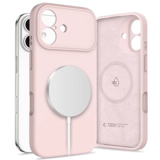   Tech-Protect Szilikon MagSafe Apple iPhone 17 tok, hátlap rózsaszín