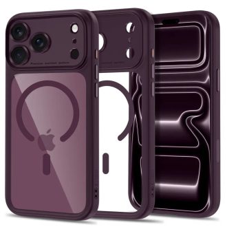   Tech-Protect MagPeak MagSafe CC Apple iPhone 17 Pro Max / iPhone 18 Pro Max tok, hátlap dark cherry