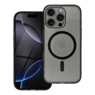   Fekete Csillogós Apple iPhone 16 Pro Max tok, hátlap  kameravédő peremmel