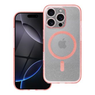   Rózsaszín Csillogós Apple iPhone 14 / 13 tok, hátlap  kameravédő peremmel
