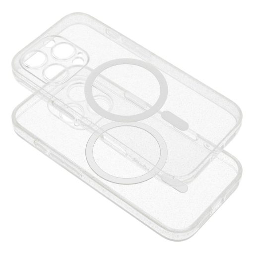 Átlátszó Csillogós Apple iPhone 14 / 13 tok, hátlap  kameravédő peremmel