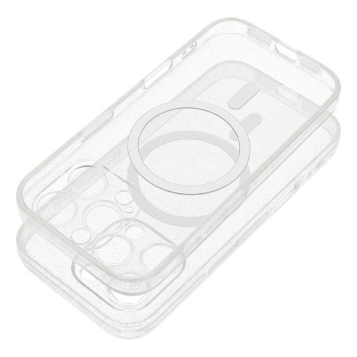 Átlátszó Csillogós Apple iPhone 14 / 13 tok, hátlap  kameravédő peremmel