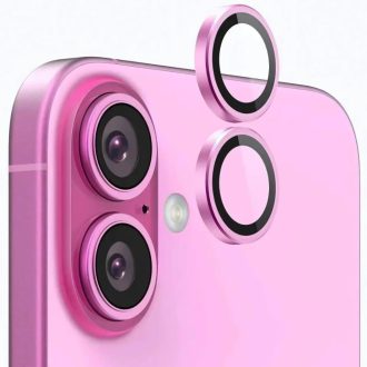 iPhone 16 / 16 Plus kameravédő üvegfólia PINK