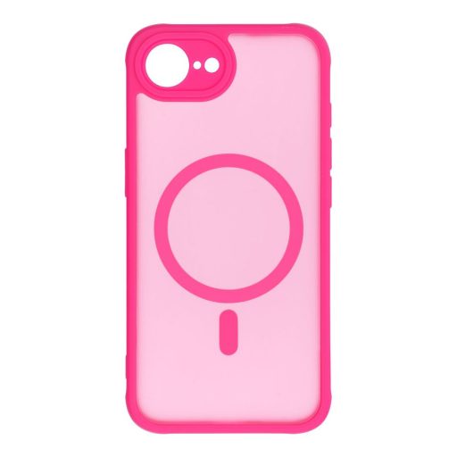 Matte MagSafe Apple iPhone 16e tok, hátlap kameravédő peremmel PINK