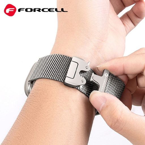Forcell rozsdamentes acél Apple Watch sportszíj 42 / 44 / 45 / 46 / 49 mm FEKETE