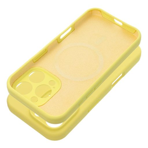 Szilikon 2mm Apple iPhone 15 MagSafe tok, sárga