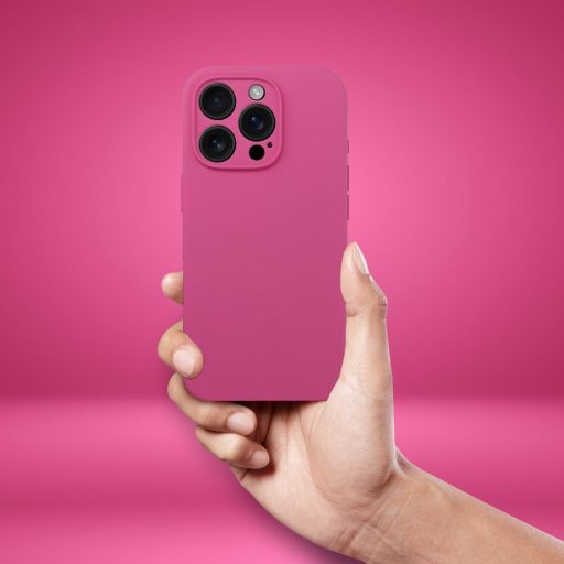 Szilikon 2mm Apple iPhone 14 / 13 tok, pink