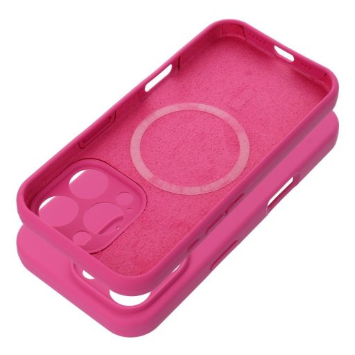 Szilikon 2mm Apple iPhone 15 Pro Max MagSafe tok, pink