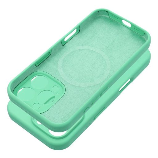 Szilikon 2mm Apple iPhone 15 MagSafe tok, mentazöld