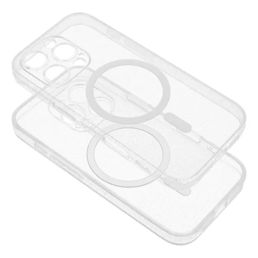 Átlátszó Csillogós Apple iPhone 17 tok, hátlap  kameravédő peremmel