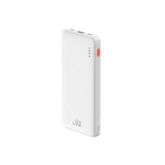   Baseus PowerBank külső akkumulátor fehér, 10000mAh, 2xUSB, Type-C, 20W