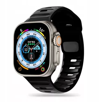   Tech-Protect Apple Watch 49,46,45,44,42 mm gumis szilikon szíj, fekete