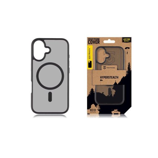 Tactical MagForce Hyperstealth Apple iPhone 16 MagSafe kompatibilis tok, fekete/átlátszó