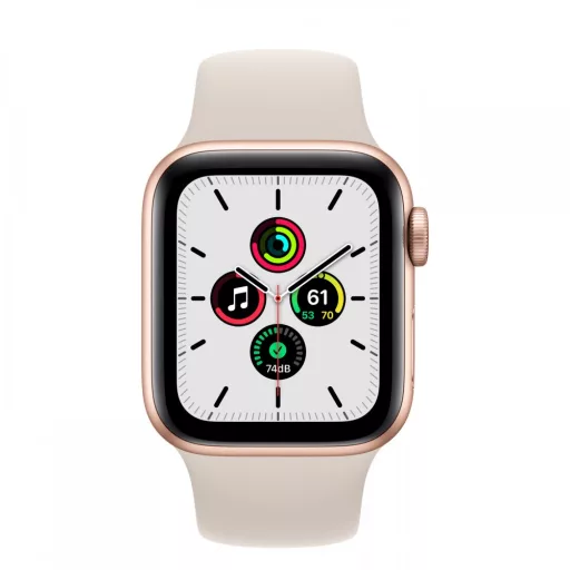 Apple Watch SE GPS 40 mm-es aranyszínű alumíniumtok, csillagfény sportszíj