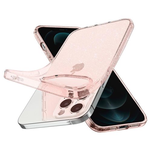 Spigen Liquid Crystal csillogós ütésálló tok, hátlap ÁTLÁTSZÓ iPhone 12 Pro Max