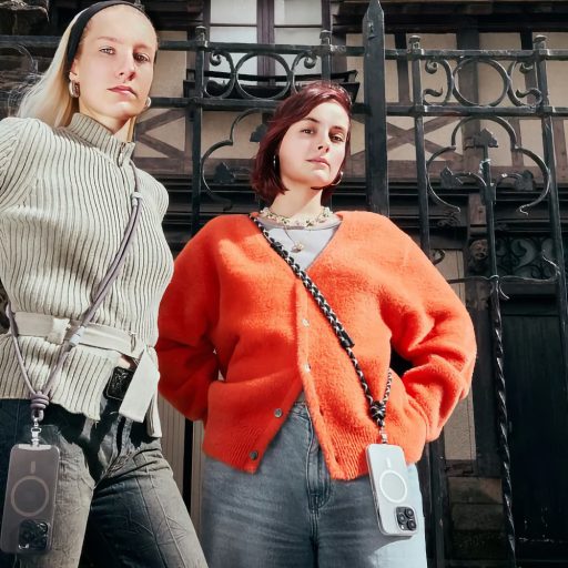 M.Craftsman Telefon Vállpánt Cross-Body Töltőkábellel Black White