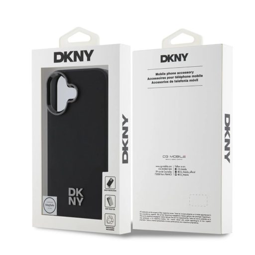 DKNY Apple iPhone 16 hátlap tok, MagSafe FEKETE, DKHMP16SPSMCSLK