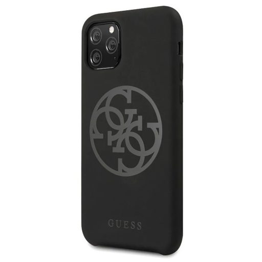 Guess logós szilikon soft-touch tok, hátlap FEKETE iPhone 11 Pro