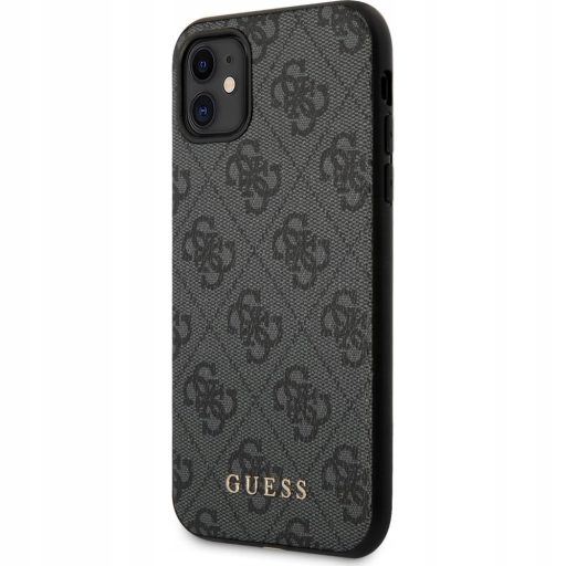Guess  szövet hatású iPhone 11 tok, hátlap SZÜRKE