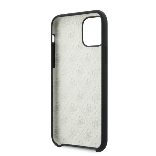 Guess logós szilikon soft-touch tok, hátlap FEKETE iPhone 11