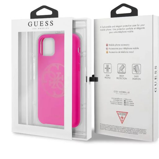 Guess szilikon soft-touch iPhone 11 tok, hátlap PINK