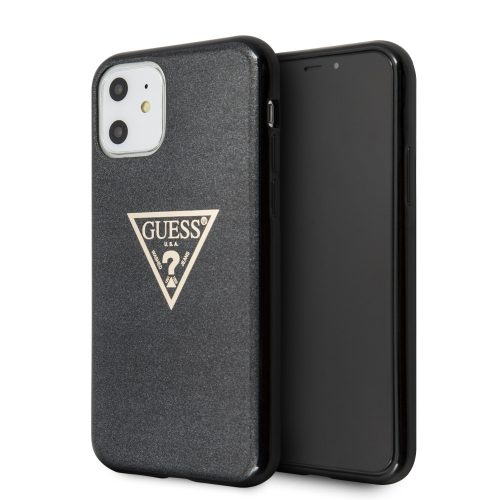 Guess logós iPhone 11 szilikon tok, hátlap FEKETE
