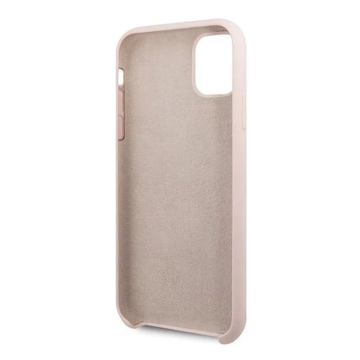 Guess iPhone 11 Pro Max szilikon soft-touch tok, hátlap RÓZSASZÍN