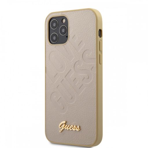 Guess Love Guess feliratos tok, hátlap ARANY iPhone 12 Pro Max