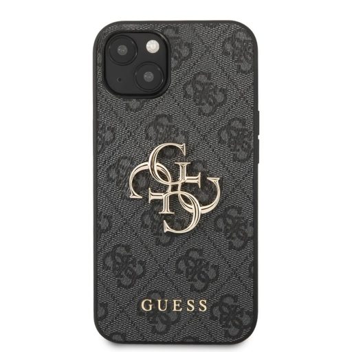 Guess logós szövet hatású tok, hátlap SZÜRKE iPhone 13