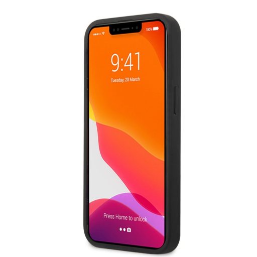 Guess bőrhatású FEKETE iPhone 13 tok, hátlap