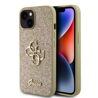   Guess Glitter Script Big 4G Apple iPhone 15 hátlap tok, arany GUHCP15SHG4SGD