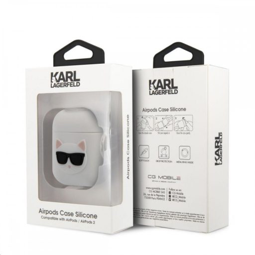 Karl Lagerfeld Choupette Apple Airpods tok FEHÉR