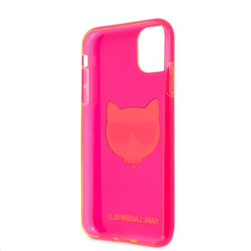 Karl Lagerfeld Choupette mintás tok, hátlap PINK iPhone 11