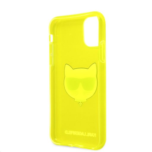 Karl Lagerfeld Choupette mintás tok, hátlap SÁRGA iPhone 11