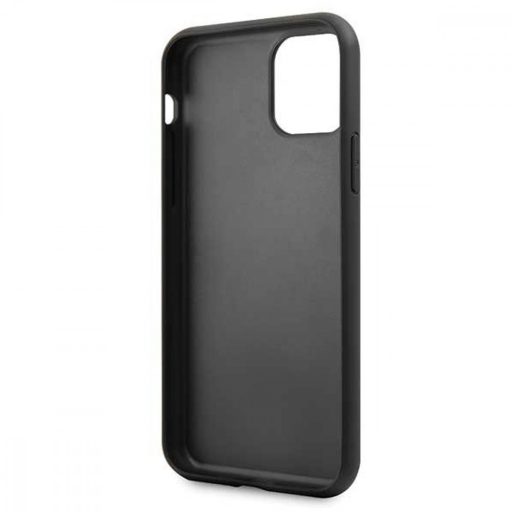 Karl Lagerfeld iPhone 11 Karl és Choupette mintás bőrhatású tok, hátlap FEKETE