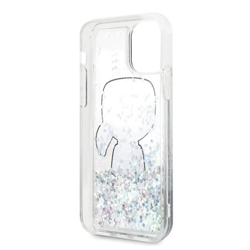 Karl Lagerfeld Karl mintás glitteres folyós szilikon tok, hátlap iPhone 11
