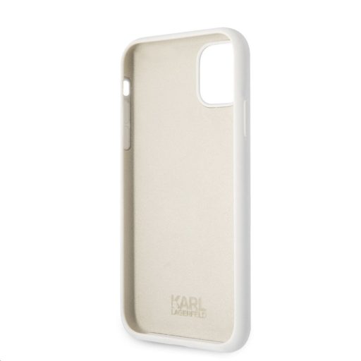Karl Lagerfeld Choupette iPhone 11 szilikon soft-touch tok, hátlap FEHÉR