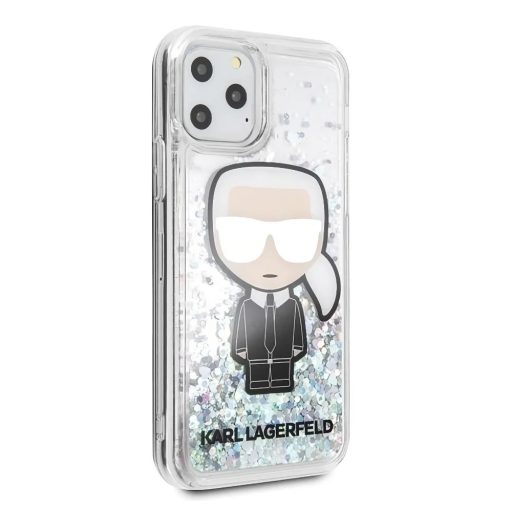 Karl Lagerfeld Karl mintás glitteres folyós szilikon tok, hátlap iPhone 11 Pro Max